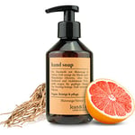 Jean & Len Savon pour les mains Orange sanguine & Vétiver, savon liquide en distributeur à pompe, parfum fruité et boisé, sans parabènes, silicones & microplastiques, végétalien, 250 ml