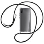 Collier pour Xiaomi Redmi 9A noir (A) Etui Coque de protection avec cordon