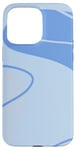 Coque pour iPhone 15 Pro Max Bleu clair Boho neutre abstrait ligne art design