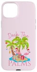 iPhone 15 Plus Deck The Palms Trees Christmas Lights Flamingos Coastal Case