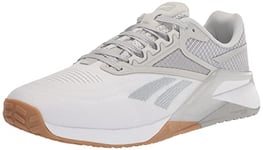 Reebok Femme Nano X2 Chaussure athlétique Tout Sport, Gomme Blanche Grise Pure, 44 EU