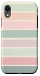 Coque pour iPhone XR Fard à joues minimaliste pastel Desert Sage à rayures bohèmes rose corail