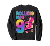 Rolling Into 9 years Let's Roll I'm Turning 9 Roller Skate Sweatshirt