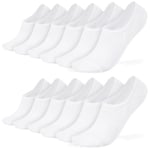 OFFCUP Chaussettes Basses Homme Femme, 6 Paires Blanc Chaussettes de Sport, Socquettes Respirant Courtes Antiderapante, Sport Coton Socquettes pour Running Travail Randonnées Loisirs 39-44