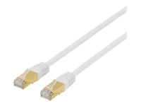 Deltaco Stp-70V - Patch-Kabel - Rj-45 (Hane) Till Rj-45 (Hane) - 50 Cm - Sf/Ftp - Cat 7 - Vit