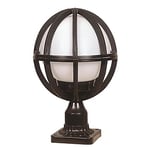 Lampadaire globe droit pour extérieur, abs, noir, 23x23x38, douille E 27 Max 60 W