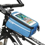Bicycle riding tube bag-mountain bike road bike waterproof mobile phone touch screen bag-waterproof and wear-resistant, 6 inch riding equipment-red