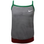 Nike Girls Tank Top Casual Colour Block Vest Branded Tee Grey 412413 009 Cotton - Size Medium