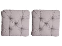 Ambientehome Lot de 2 Galettes de Chaise EVJE Gris Clair 50 x 50 x 8 cm 90029