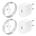 Chargeur Rapide Remplacement pour iPhone 15, 2 Pack 20W Type C Prise Adaptateur et Cable Mural Secteur Alimentation Chargeur USB C Rapide avec Câble USB C for i Phone 15 Plus S23 S22 S21 Andalus