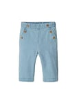 VERTBAUDET Pantalon Large bébé à Pont en Denim Double Stone 3M(60CM)