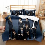 Bts 3d-tryckt sängkläder set påslakan örngott barn present färg US QUEEN 228x228cm