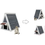 Bigb - Maisonnette pour chat en bois avec 2 Accès - Hauteur 54 cm