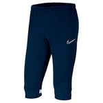 NIKE Unisex Kids Academy 21 3/4 Knit (Youth) Track Pants, Obsidian, White, White, 12-13 Years UK