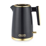 Salter Cordless Jug Kettle 3KW Rapid Boil 1.7 L Palermo Textured Black/Gold