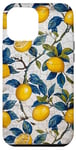 Coque pour iPhone 15 Pro Max Italian Blue Tiles Pattern With Lemons Cover Phone