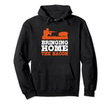 Vintage Hog Hunting Bringing Home The Bacon Pullover Hoodie