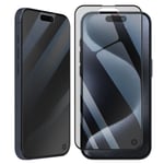 Protège Écran Anti espion pour iPhone 15 Pro Incassable Flexible Force GlassNoir Transparent