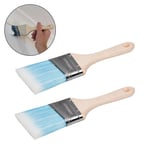 2 x Silverline 65mm Angled Paint Brush Cutting In / Edging Painting & Decorating