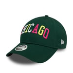 NEW ERA CHICAGO BASEBALL CAP.9FORTY DARK GREEN LOCATION STRAPBACK HAT W24