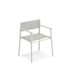 EMU - Terramare Armchair, Matt White, Seat: Emu-Tex, Light Grey, Back: Eco-Leather, White - Matstolar utomhus - Alfredo Chiaramonte,Marco Marin - Vit - Läder/Metall