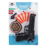 FLYPOP'S - Pistolet avec Fléchettes - Accessoires de Déguisement - 180179LIN - Noir - Plastique - Policier - Jouet Enfant - Carnaval - Costume - 21 cm x 31,5 cm - À Partir de 3 Ans