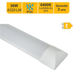 Lutece-arc - Réglette led intégrée 120cm 36W 4320lm - 6500K lumière du jour - garantie 3 ans