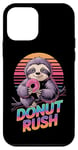 Coque pour iPhone 12 mini Pop Art Paresseux drôle avec Donut Rush