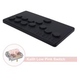 Flatbox Arcade Stick Contrmatérielle Pour Pc,Pico Mini Style,Hot Swi-Kailh,Hitbox,Fpackage Stick,Ps3,Switch Leverless - Type Black-Pink Switch-Red Keycap