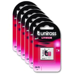 UNIROSS Lot de 6 Packs de 1 Pile Lithium CR-P2, 6V