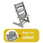 Stokke Chaise tripp trapp achetée Gris tempête = baby set gris offert