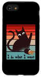 iPhone SE (2020) / 7 / 8 I do what I want. Funny rebel cat spilling a coffee cup Case