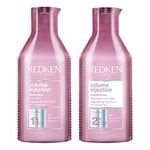 Redken, Routine Volume pour Cheveux Fins et Plats, Colorés ou Naturels, Apporte du Volume, Brillance et Douceur, Bodifying Complex & Filloxane, Volume Injection