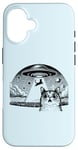 Coque pour iPhone 16 Alien Cat Meme - Drôle de vaisseau spatial OVNI