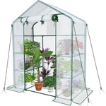 Serre de Jardin avec Étagères 3 Niveaux pour Légume Plante Fleur Bâche Renforcée 135g-m2 Protéger Vos Plantes 143x73x195cm