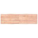 Bordplade 180x50x(2-4) cm naturlig kant behandlet træ lysebrun