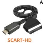 Portabel HDMI till SCART-omvandlarkabel Video Audio Adapterkabel för {FW} SCART HD