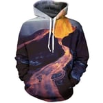 Unisex 3D Printed Hoodies,Unisex Hoodied Sweatshirt Volcano Landscape Print Casual Warmer Long Sleeve Drawstring Pocket Pullover Gift For Student Couple Festival,6Xl