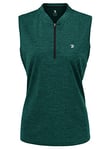 donhobo Women's Gym Sports Tops,Workout Yoga Tank Tops for Women,Summer Running Short Sleeve T Shirt,Quick Dry Fitness Loose Athletic Yoga Vest (Dark Green S).