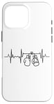 Coque pour iPhone 16 Pro Max Tenue d'entraînement de boxe Boxer Heartbeat Heartline ECG