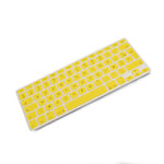 System-S Silicone AZERTY French Keyboard Cover for MacBook Pro 13 Inch 15 Inch 17 Inch iMac MacBook Air 13 Inch Yellow