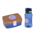 LÄSSIG Set boîte à pain & gourde - Set déjeuner avec boîte à lunch et gourde (460 ml)/Little Gang Smile caramel/blue