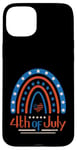 Coque pour iPhone 15 Plus 4 juillet 4 juillet arc-en-ciel blanc bleu rouge patriotique