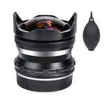 PERGEAR 7.5mm F2.8 Fish Eye Fisheye Manual Focus Fixed Lens for Canon EOS-M/EF-M APS-C mirrorless Cameras M2, M3, M5, M6, M100, M200, M50