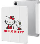 Étui Pour Ipad Pro 2021 Hello Kitty 12,9 Pouces, Type Ordinateur Portable, Support À Trois Volets Avec Porte-Stylo, Réveil/Veille Automatique