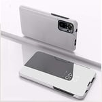 Hülle® Mirror Plating Clear View Stand Function Flip Case Compatible for Huawei Mate X2 (Silver)