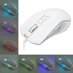 (White) Gaming Mouse Plug And Play Optical Sensor Wired Mouse For Game