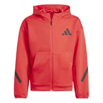 adidas Hettegenser Z.N.E. Full Zip - Pure Ruby/sort Barn, størrelse 176 cm