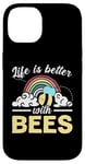 iPhone 14 Life Is Better With Bees Rainbow Case