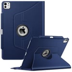 FINTIE Coque pour iPad Pro 13 Pouces 2024 M4 (A2925 / A2926 / A3007) - [Rangement de Stylet] Coque Rotative à 360° Étui Pivotant, Housse Veille/Réveil Automatique, Bleu Marine